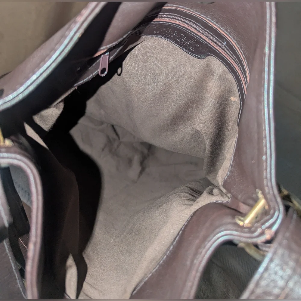 Ravasi Firenze Dark Brown Leather Hobo Bag. Made In Italy.